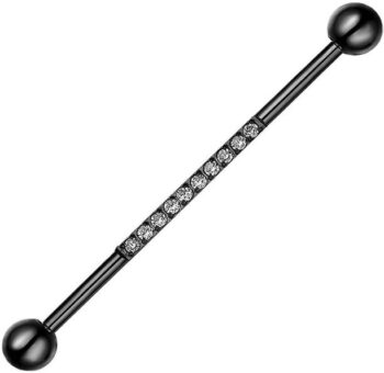 Lined Cubic Zircons Heart 16G Ear Cartilage Helix Daith...