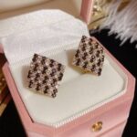 Earrings Silver Plated Square Tops Ad Cz Multi-Color St...