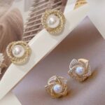 Floral 01 Zircon Brass, Stainless Steel, Alloy Earring ...