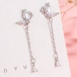 Maroon Stone Diamond Stud Earrings Korean Earrings For ...