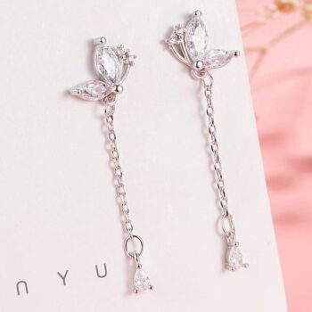Maroon Stone Diamond Stud Earrings Korean Earrings For ...