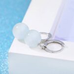 925 Sterling silver ORANGE ONYX STONE STUDD TOPS for Gi...
