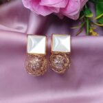 Korean Earrings Square Oval Design Earrings for Girls A...