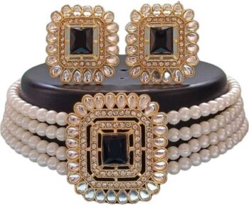 Brass Gold-plated Pink Jewel Set