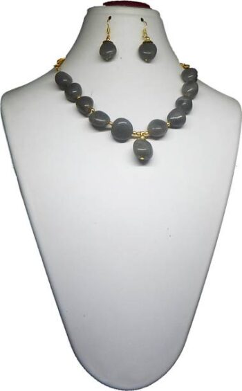 Brass Silver Silver, White Jewel Set