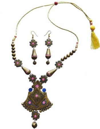 Brass, Stone, Oxidised Silver, Dori Silver, Orange, Gol...