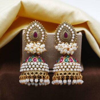 Stylish Fancy Party Wear Opal Alloy Drops & Danglers