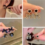 Heart in Hoop Platinum Plated Two Way Crystal Alloy Hoo...