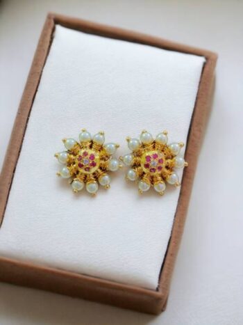 Drop & Danglers Kundan Earrings Traditional Studded Sil...