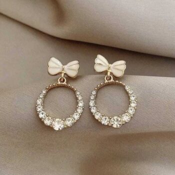 White Ad American Diamond Combo of 5 Drop Earrings Jewe...