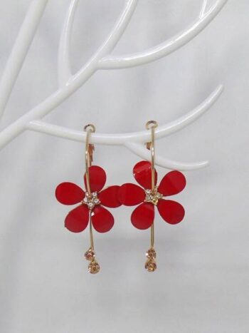 Red & White American Diamond studded Triangular Shaped ...