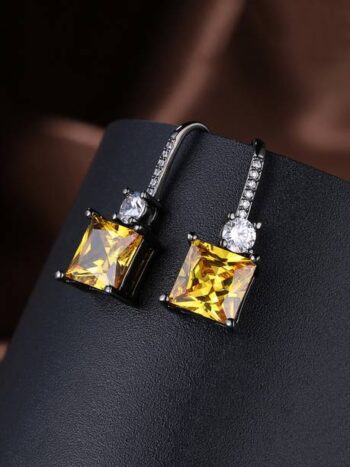 Black Pearls Half Hoop Korean Earrings For Women Girls ...