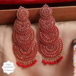 South Indian Ethnic Aqua Blue Color Oxidized Hoop Jhumk...