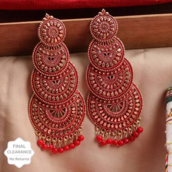 South Indian Ethnic Aqua Blue Color Oxidized Hoop Jhumk...
