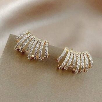 dazzling Daisy Drop n Dangler Korean earrings Zircon Al...