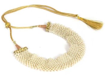 Maroon & Gold Stone Necklace, Elegant Maroon and Gold f...