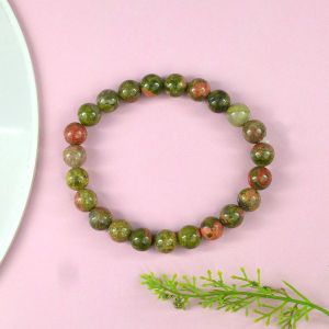 Unakite 8 mm Round Bead Bracelet