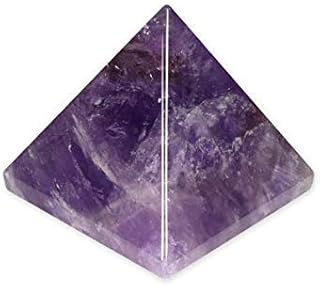 Healing Crystals India Natural Amethyst Pyramid Gemstone Quartz For Positive Energy | Metaphysical Stone Figurine Pyramid | Feng Shui Spiritual Reiki Healing Energy Charged Pyramid (55)