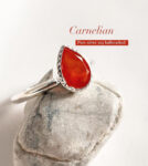 Carnelian Pear 925 Sterling Silver Ring