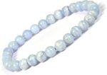 Reiki Crystal Products Blue Lace Agate Bracelet Reiki Healing Crystal Stone 6 mm Bracelet, Charged By Reiki Grandmaster & Vastu Expert