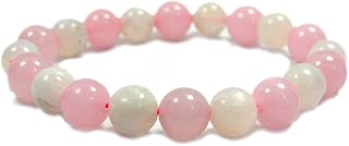 Reiki Crystal Products Rose Quartz with Moonstone 10 mm Reiki Healing Crystal - Stone Bracelet for Unisex