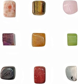 Shubhanjali� Tumble Stone Kit Sunstone,Tiger Eye,Rose Quartz,Amethyst,Citrin,Green Aventurine,Hematite,Red Jasper,Rainbow Moonstone,Tumble Stone Kit for Chakra Balancing Crystal Chakra Stones