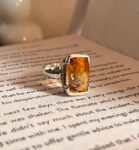 Citrine Statement 925 Sterling Silver Ring