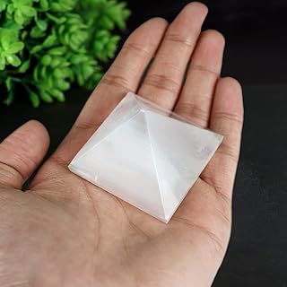 Reiki Crystal Products Natural Selenite Pyramid for Reiki Healing and Crystal Healing Stone Pyramid | Size 45-50 mm (Color : White)