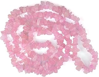 Reiki Crystal Products Rose Quartz Mala Necklace Natural Crystal Stone Chip Bead Mala for Reiki Healing and Crystal Healing Stone for Unisex Adult (Pink)