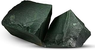 Raw Green Jade Stone – Original Certified Green Jade Crystal for Good luck, Peace, Abundance, Reiki Healing, Chakra Healing, and Positive Energy – 2 Pieces