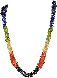 Reiki Crystal Products 7 Chakra Chip Mala/Necklace for Reiki Healing Crystal Stone For Women
