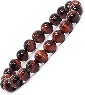 Young & Forever Gift Natural Reiki Feng-Shui Healing Crystal Beaded Gem Stone Tiger Eye Bracelet for Men and Women