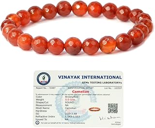 Reiki Crystal Products Certified Carnelian Bracelet Crystal Bracelet Faceted 8 Mm Stone Bracelet For Reiki Healing And Crystal Healing Stones Bracelet For Unisex Adult (Color : Red/Orange)