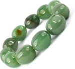 Reiki Crystal Products Natural Green Aventurine Bracelet Crystal Stone Big Tumble Bead Bracelet for Reiki Healing and Crystal Healing Stones