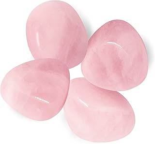 SOLAVA Original Rose Quartz Stone Tumble-Natural Pink Crystal Stones Tumble For Healing, Love, Trust, Positivity, Compassion, Manifestation And Meditation-4 Piece