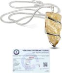 Reiki Crystal Products AAA Certified Natural Citrine Pendant Wire Wrapped Crystal Stone Pendant Locket with Metal Chain for Reiki Healing & Crystal Stones for Unisex (Color : Yellow)