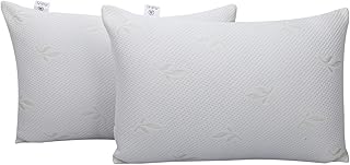 Healing Crystals India Fiber Filled Adjustable Fit Sleeping Luxury Hypoallergenic Bed Pillow (Standard, White)