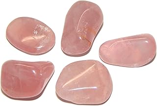 Healing Crystals India Chakra Crystals Healing Stones Natural Crystals Gemstones Spiritual Stones Reiki Healing Chakra Balancing Metaphysical Healing Polished Tumbled Stones (5, Rose Quartz)