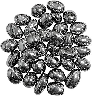 Shubhanjali Shungite Crystal Stone Shungite Tumbled Gemstone Pebble for Reiki Healing Vastu Correction Natural Crystal Shungite Tumble Stones for Gardening Aquarium Home Décor 50 Gm