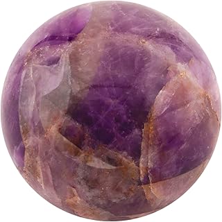 Healing Crystals India 2 -2.3 Chevron Amethyst Sphere Natural Purple Crystal Rare Quartz Polished Ball Mineral Stone (Pink)