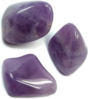Healing Crystals India Chakra Crystals Healing Stones Natural Crystals Gemstones Spiritual Stones Reiki Healing Chakra Balancing Metaphysical Healing Polished Tumbled Stones (3, Amethyst)