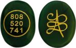 SOLAVA Zibu Coin Original Green Aventurine Stone-Green Jade Crystal Stone Pre-Energized For Good Luck Prosperity And Positivity In Money Love And Relationship- 808 520 741 Zebu Coin