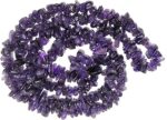 Reiki Crystal Products Amethyst Mala Necklace Natural Crystal Stone Chip Bead Mala for Reiki Healing & Crystal Healing Stone for Unisex Adult (Purple)