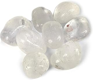 Healing Crystals India Chakra Crystals Healing Stones Natural Crystals Gemstones Spiritual Stones Reiki Healing Chakra Balancing Metaphysical Healing Polished Tumbled Stones (5, Clear Quartz)