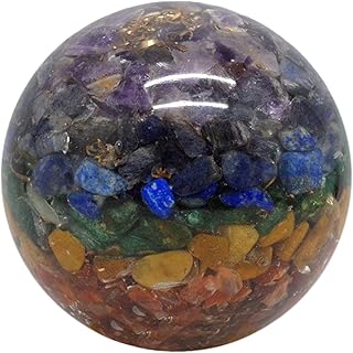 Healing Crystals India Natural Carved Gemstone Sphere Ball Healing Crystal 50-55 mm ORGONITE