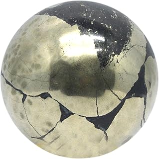 Healing Crystals India Natural Gemstone and Crystals Sphere, Crystal Decor Wicca Supplies Healing Stones, Healing Aura Stones and Crystals Polished Ball (50 MM - 60 MM, Pyrite)