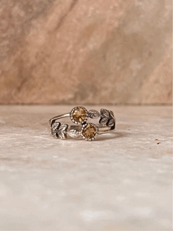 Natural Citrine Forest Enchantments 925 Sterling Silver Ring