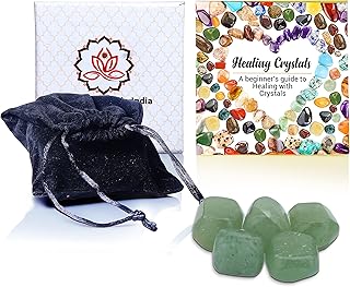 Healing Crystals India Chakra Crystals Healing Stones Natural Crystals Gemstones Spiritual Stones Reiki Healing Chakra Balancing Metaphysical Healing Polished Tumbled Stones (5, Green Aventurine)