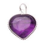 Amethyst Heart Shape Pendant – Student Education & Memory – Reiki Crystal Healing