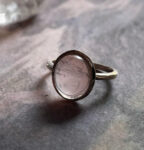 Rose Quartz Oval Plain 925 Sterling Silver Ring
